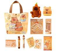 Capybara Stationery Set - 8 Pieces Pencils with Canvas Bag | Capybara Pens, Suitable for Students, Classroom, Home, Learning, Easter, Christmas and Birthday Party