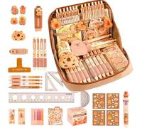 Capybara Stationery Set Capybara Pencil Case with Stationery Included,Aesthetic Capybara Stationery Bag, Large Capacity Capybara Pencil Pouch with Pen Clip Rulers and More, Student Stationery Supply