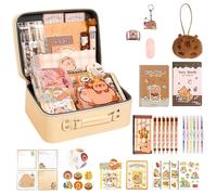 Capybara Stationery Set - Large Capacity Capybara Pencil Box, Fun Stationery Storage Set, Pen Holder and Art Organizer, Cartoon Pencil Bag | Pencils Case for Travel Offices Drawing Writing School