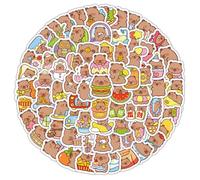 Capybara Stickers,102PCS PVC Self-Adhesive Cute Stickers-Graffiti, Waterproof Kawaii Animal Decals for Laptop Water Bottle Luggage Journal Scrapbook DIY Craft Decorations