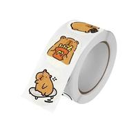 Capybara Stickers 50 Pieces Cute Brown Vinyl Decals Waterproof Cute Capybara Roll Sticker Multi Functional Design Animal Prints Stickers for Water Bottle, Motorcycle, Laptop - Decoration