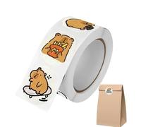 Capybara Stickers - Round Animal Stickers | Capybara Animals Selfs Adhesive Sticker, dhesive Cartoon Animals Stickers, Labels Roll Stickers, Stickers Roll for Kids Water Bottle, Motorcycle, Laptop