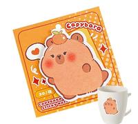 Capybara Sticky Notes - Cartoon Memo, Funny Pad | Stationery Art Paper for Desk, Cute Self-Adhesive Reminders with 30 Sheets for Office Study, Model-Themed School Organizer Supplies