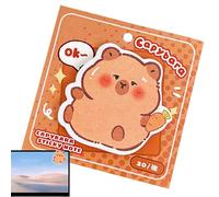 Capybara Sticky Notes - Cartoon Memo, Funny Pad | Stationery Art Paper for Desk, Cute Self-Adhesive Reminders with 30 Sheets for Office Study, Model-Themed School Organizer Supplies