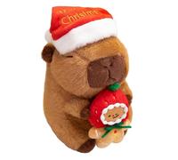 Capybara Stuffed Animal - Christmas Soft Home Decor | Festive Themed Adorable Plush Toy Doll Decorations For Toddler Holiday Car Bedroom Sofa Living Room Study Room Travel Daycare Bedtime