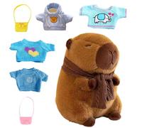 Capybara Stuffed Animal - Dress Up Plush Toy, Cute Capybaras plushis Doll, Soft Costume Figure | Adorable Capybara Plush with Clothes Accessories for Kids Fall Winter Play Collectible