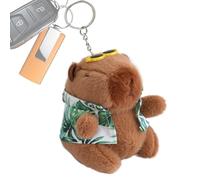 Capybara Stuffed Key Chain - Plush Animal Keyring, Adorable Mini Doll, Hangable Ornament With Soft Plush Body And Sunglass Detail | Decorative Charm Accessory For Kids Adults Bag Backpack Purse Decor