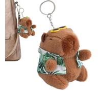 Capybara Stuffed Keychain, Capybara Plush Key Chain - Cartoon Animal Ornament with Cloth and Sunglasses - Hangable Decoration, Rackpack Accessory for Boys Girls, green, se beskrivning