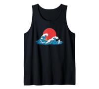 Capybara Surfing Big Wave Funny Ocean Animal Retro Art Tank Top