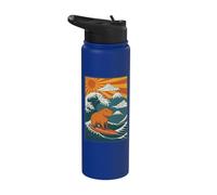 Capybara Surfing Japanese Stainless Steel Insulated Water Bottle