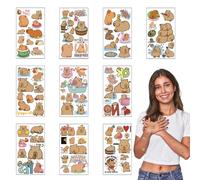 Capybara Tattoos Cute Cartoon Temporary Tattoos for Adults Festival Tattoos for Sticking Waterproof Tattoo Festival Accessories Face Tattoo for Party 10 Sheets