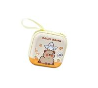 Capybara Themed Metal Coin Bag Practical and Double Zipperes Earphones Storage Case Change Bags for Children and Teens Dustproof Coin Bag