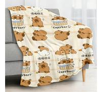 Capybara Throw Blanket, Capybara Soft Flannel Blanket Cozy Warm Lightweight Blankets 3D Print Warmblanket Fluffy Soft Napblanket Cartoon Plush Blankets for Sofa Bedroom Couch Decoration (150x100CM)