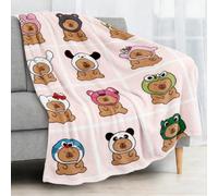 Capybara Throw Blanket, Capybara Soft Flannel Blanket Cozy Warm Lightweight Blankets 3D Print Warmblanket Fluffy Soft Napblanket Cartoon Plush Blankets for Bedroom Sofa Couch Decoration (150x100CM)