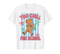 Capybara Too Chill for School Student Animal Value Graphic T-Shirt, Men, White, L