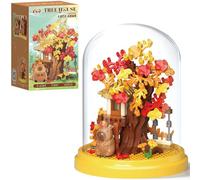 Capybara Tree House Building Set with Dust Cover, Capybara Mini Building Blocks, DIY Animals Plants Bonsai Tree Building Kit,Creative Desktop Decor Toy Gift for Adults, Kids (233PCS)