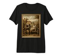 Capybara Turtle Eating Ramen Noodle Slurp Renaissance Art Premium T-Shirt