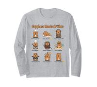 Capybara Types of World Wildlife Enthusiast Funny Animal Long Sleeve T-Shirt