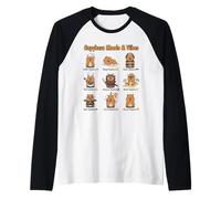 Capybara Types of World Wildlife Enthusiast Funny Animal Raglan Baseball Tee