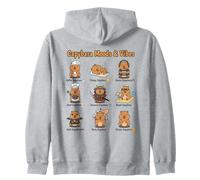 Capybara Types of World Wildlife Enthusiast Funny Animal Zip Hoodie