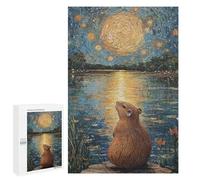 Capybara Under Starry Sky Adult Puzzle, 1000 PCS, Relaxing Jigsaw Activity, A Creative Way to Unwind after A Busy Day, for Cosy Nights