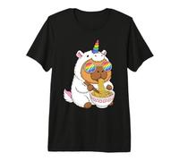 Capybara Unicorn Eating Ramen Rainbow Pride Kawaii Funny GIF Premium T-Shirt