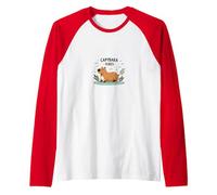 Capybara Vibes: Relaxed Wildlife Charm for Animal Lovers Raglan Baseball Tee, Men, Red/White, L
