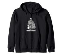Capybara w Coffee No Touchy Sarcastic Funny Zip Hoodie