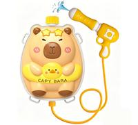 Capybara Water Gun Backpack,2500ML Large Capacity Squirt Gun, Long Range Water Blaster with Detachable Nozzle, Capybara Water Pistol Soaker for Summer Outdoor Pool Beach Toy-1