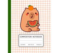 Capybara Watermelon Notebook - Cute Peach Gingham Composition Book | 120 Wide-Ruled Pages | 7.5 x 9.25 in.: Adorable Capybara Journal with Fruit ... Journaling, and Kawaii Stationery Fans