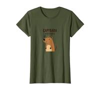 Capybara Whisperer | Cute Animal Lover Design T-Shirt, Women, Olive, XS