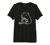Capybara with a Hot Coffee, Cozy Cup Premium T-Shirt