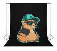Capybara With Baseball Hat Photo Backdrop Polyethylene Studio Background for Photography Video Broadcast Photoshoot