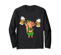 Capybara with Beer and Lederhosen Long Sleeve T-Shirt