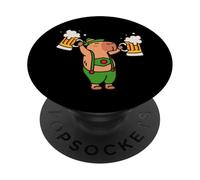 CAPYBARA WITH BEER AND LEDERHOSEN PopSockets Adhesive PopGrip