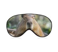 Capybara with Eyes Closed Eye Mask for Women & Men, Breathable & Adjustable Eye Cover, Ultra Soft Sleep Mask, Lightweight Travel Blindfold for Airplane, Nap, Night Sleeping