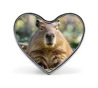 Capybara with Eyes Closed Lapel Pin Exquisite Fashion Brooches Personalized Buttons Badge Novelty Unique Button Pins Cute Heart Shaped Pins Metal Buttons for Backpack Hat Bag Jacket