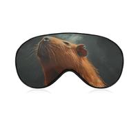 Capybara with Eyes Closed Sleep Mask Comfort Travel Eye Masks with Adjustable Elastic Strap Soft Funny Block Light Sleep Eye Cover for Side Sleeper for Nap Men Women Gift