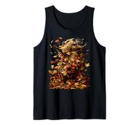 Capybara with Fall Leaves Forest Animal Art Autumn Aesthetic Tank Top