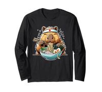 Capybara with Noodles Ramen Kawaii Capybara Long Sleeve T-Shirt