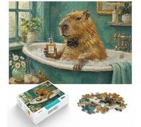 Capybara with Perfume Bottle Funny Toilet Hum Jigsaw Puzzle, 300 Piece | A hands-on home pastime - a simple way to organise the image at your own pace.