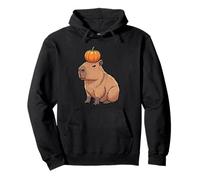 Capybara with Pumpkin on the Head Cute Capybara Halloween Pullover Hoodie