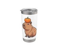 Capybara with Pumpkin on the Head Cute Capybara Halloween Stainless Steel Insulated Tumbler