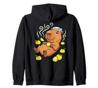 Capybara With Towel Orange Fruit Kawaii Onsen Mood Zip Hoodie
