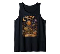 Capybara Wizard My Broom Broke Funny Witch Pun Tank Top