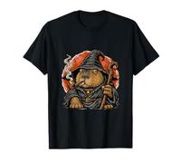Capybara Wizard Smoking Pipe Fantasy Animal Mage Japanese T-Shirt