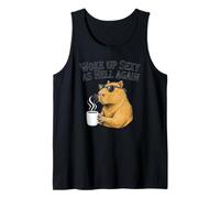 Capybara Woke Up Sexy As Hell Again Funny Coffee Tank Top