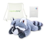 capybaraflying Raccoon Weighted Plush Toy, Lifelike Zoo Weighted Plush Toy, Cuddly Grey Animal Pillow for Cuddling, 21in 4.4lb Microwavable Weighted Stuffed Animal Unique Gift for Children