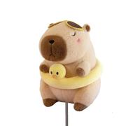capybaraflying Realistic Plush Swimming ring Capybara Golf Club Cover,Fun Capybara Plush Wood Club Head Cover,Small Size Fits Hybrids And Irons, Large Size Fits Standard 460cc Driver Head 4.5in