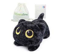 capybaraflying Weighted Black Cat Plush Toy 50cm/4.4lb, Simulation Black Cat Weighted Plush Toy Pillow,Microwavable Soft Stuffed Animal Cuddle Toy,Suitable for Bedroom, Living Room, Party Decoration.